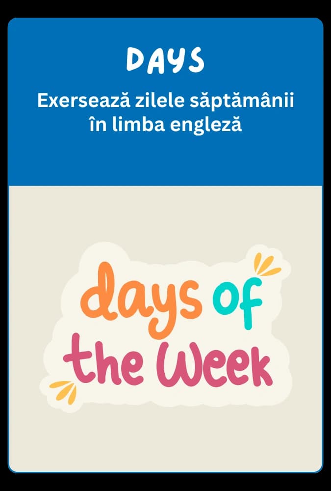 Joc engleză: Days of the Week