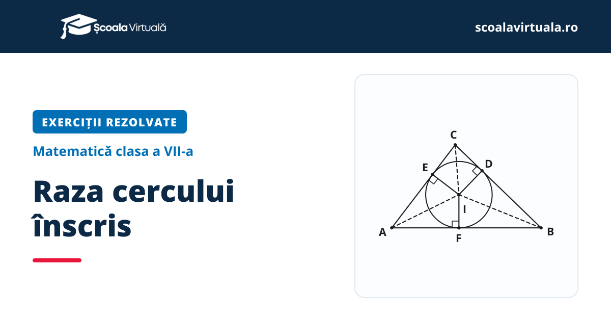 Raza cercului înscris - EXERCIȚII REZOLVATE (clasa a VII-a)